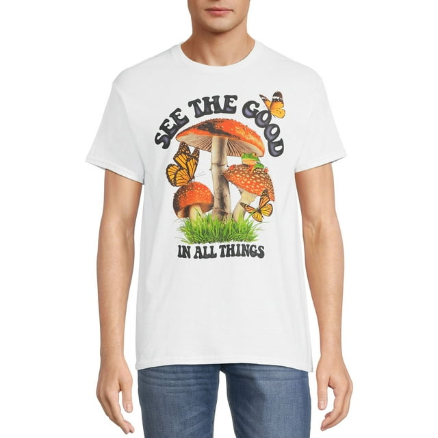Generic Men's Mushroom Graphic Tee with Short Sleeves - Walmart.com