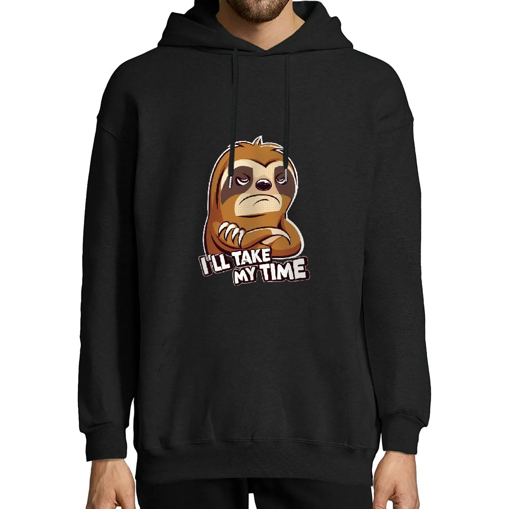 Generic Men's Novelty Hoodie Grumpy Sloth with Arms Crossed and