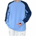 thumbnail image 1 of Generic Men's Oversized Raglan Crewneck Sweatshirt Long Sleeve Loose Outdoor Pullovers Stylish Color Block Casual Tee Tops, 1 of 7