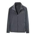 thumbnail image 1 of Generic Men's Polar Fleece Jacket Casual Solid Color Full Zip Warm Jackets Fall Lightweight Soft Comfort Thermal Outwear, 1 of 7