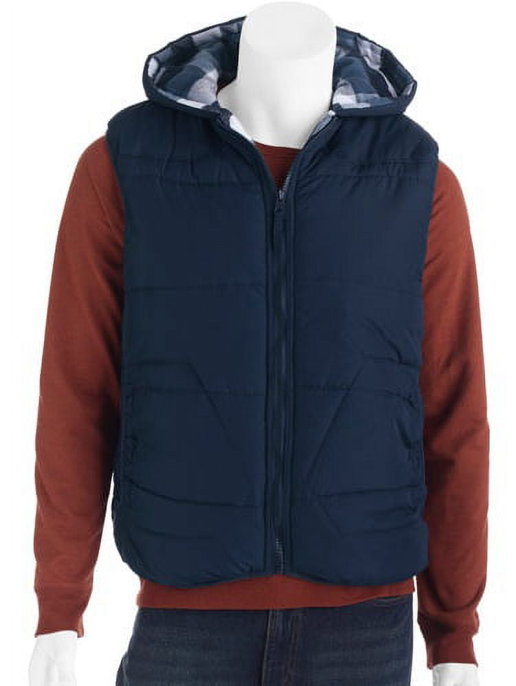 Generic Men's Reversible Nylon Vest To Plaid - Walmart.com
