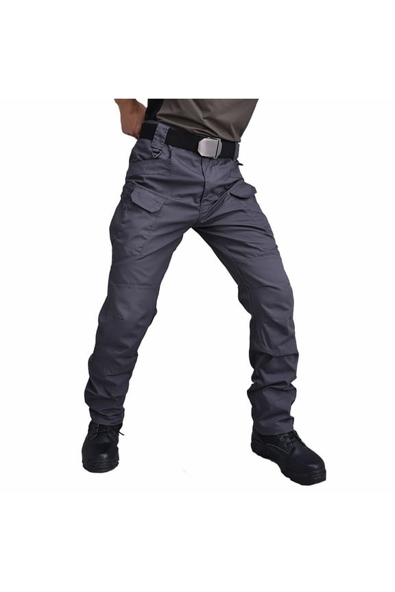 Men's Ripstop Tactical Work Pants Water-Proof Stretch Cargo Pants Relaxed Fit Lightweight Hiking Casual Slacks