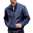 thumbnail image 1 of Generic Men's Stand Collar Jackets Classic Long Sleeve Loose Versatile Business Casual Zipper Sports Coat With Pocket, 1 of 2