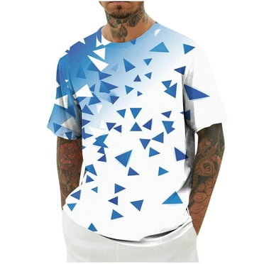 Generic Men's Summer Sport T Shirts Fashion Printed Short Sleeves Crewneck Athletic Shirts Comfy Solid Fitness Tees Tops