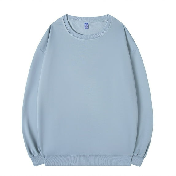 Generic Men's Sweatshirts Spring And Autumn Pullover Solid Color Round Neck Sweater Sports Comfortable Loose Sweatshirts