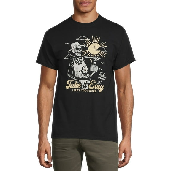 Generic Men’s Take It Easy Skeleton T-Shirt