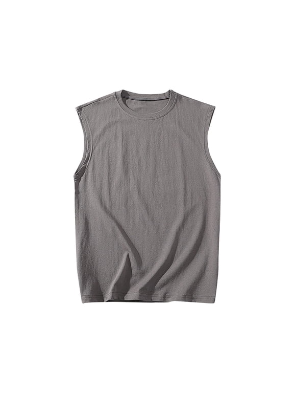 Men's Tank Tops Sleeveless Cut Off Shirt Stretch Cotton Muscle Breathable Classic Tops
