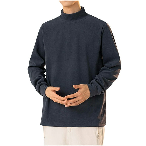 Generic Men's Thermal Mock Turtleneck Shirts Thermal Long Sleeve Tops Basic Slim Golf Pullover Undershirt Sweaters