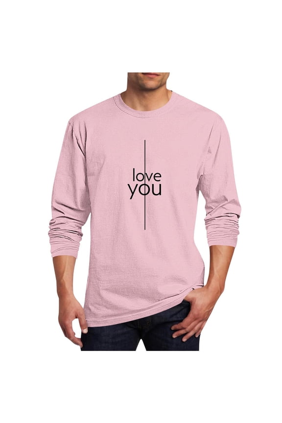 Men's Trendy Valentines Day T-Shirt Cute Love Heart Graphic Basic Sweater Funny Crew Neck Muscle Pullover Tops