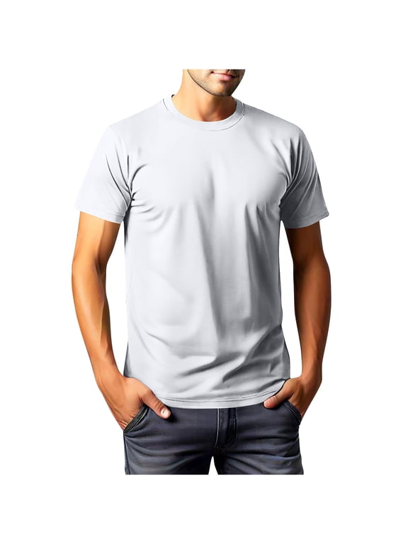 Men's Ultra Soft Bamboo Viscose T-Shirt Curve Hem Lightweight Cooling Short Sleeve Casual Basic Tee Shirt