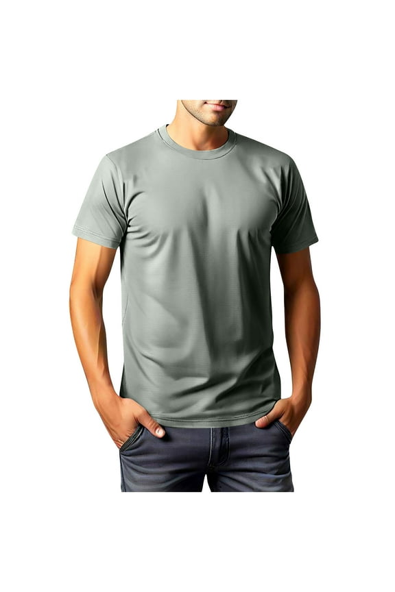 Men's Ultra Soft Bamboo Viscose T-Shirt Curve Hem Lightweight Cooling Short Sleeve Casual Basic Tee Shirt