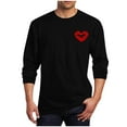 thumbnail image 1 of Generic Men's Valentine T-Shirt Heart Printed Round Neck Long Sleeve Loose Blouse Casual Holiday Athletic Fashion Pullover Tops, 1 of 4