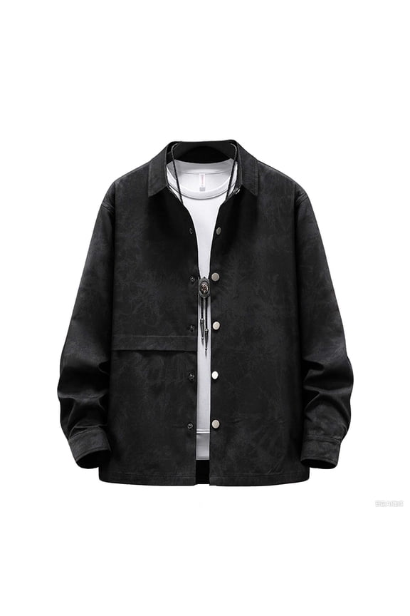 Men's Vintage Suede Blazer Single Breasted Business Casual Faux Leather Sports Jacket Fall Button Down Tops