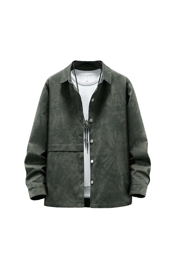 Men's Vintage Suede Blazer Single Breasted Business Casual Faux Leather Sports Jacket Fall Button Down Tops