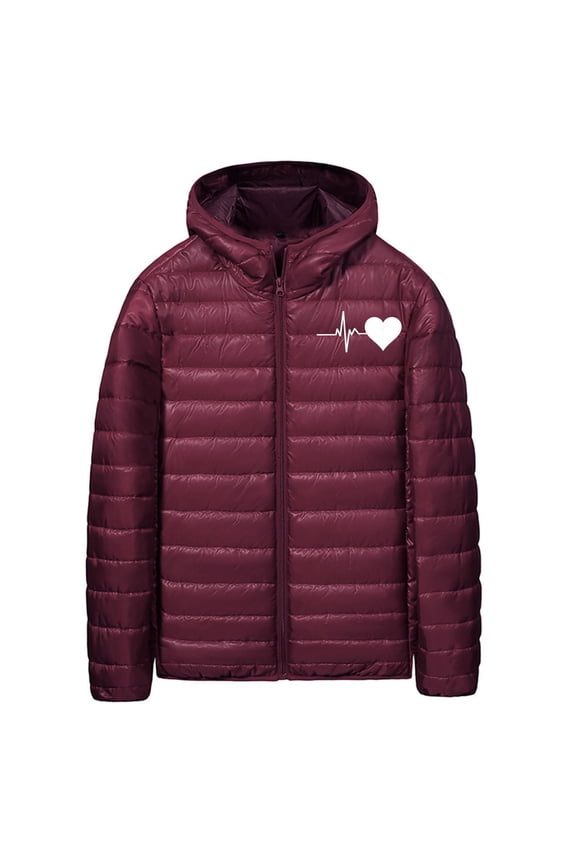 Men's Winter Puffer Jacket Lightweight Packable Zip Up Warm Quilted Coat Hooded Soft Down Jacket Outerwear