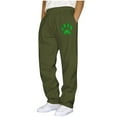 thumbnail image 1 of Generic Mens Baggy Sweatpants Irish Clover Dog Paw Graphic Pants Elastic Waist Versatile Sports Trousers with Pocket, 1 of 4