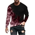 thumbnail image 1 of Generic Mens Big and Tall Tee Shirts Causal Long Sleeve Pullover Tops Fashion 3D Flame Print Graphic Tees Crewneck Sweatshirts, 1 of 2