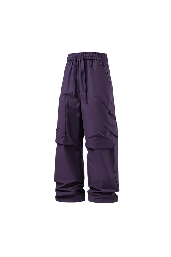 Mens Cargo Pants Baggy Outdoor Hiking Work Pants Fashion Y2k Street Slacks Loose Fit Fall Wide Leg Pants with Pocket