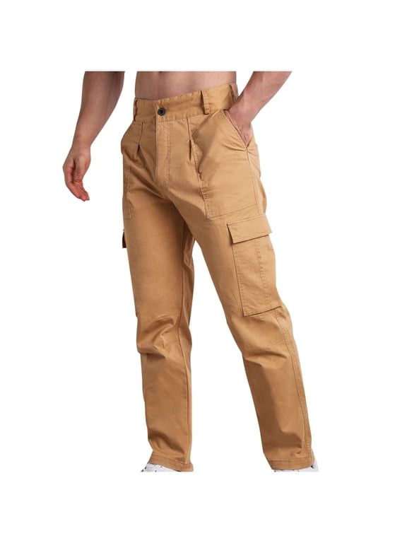 Mens Cargo Pants Loose Fit Casual Sweatpants Outdoor Straight Athletic Pants Work Hiking Joggers with Pockets