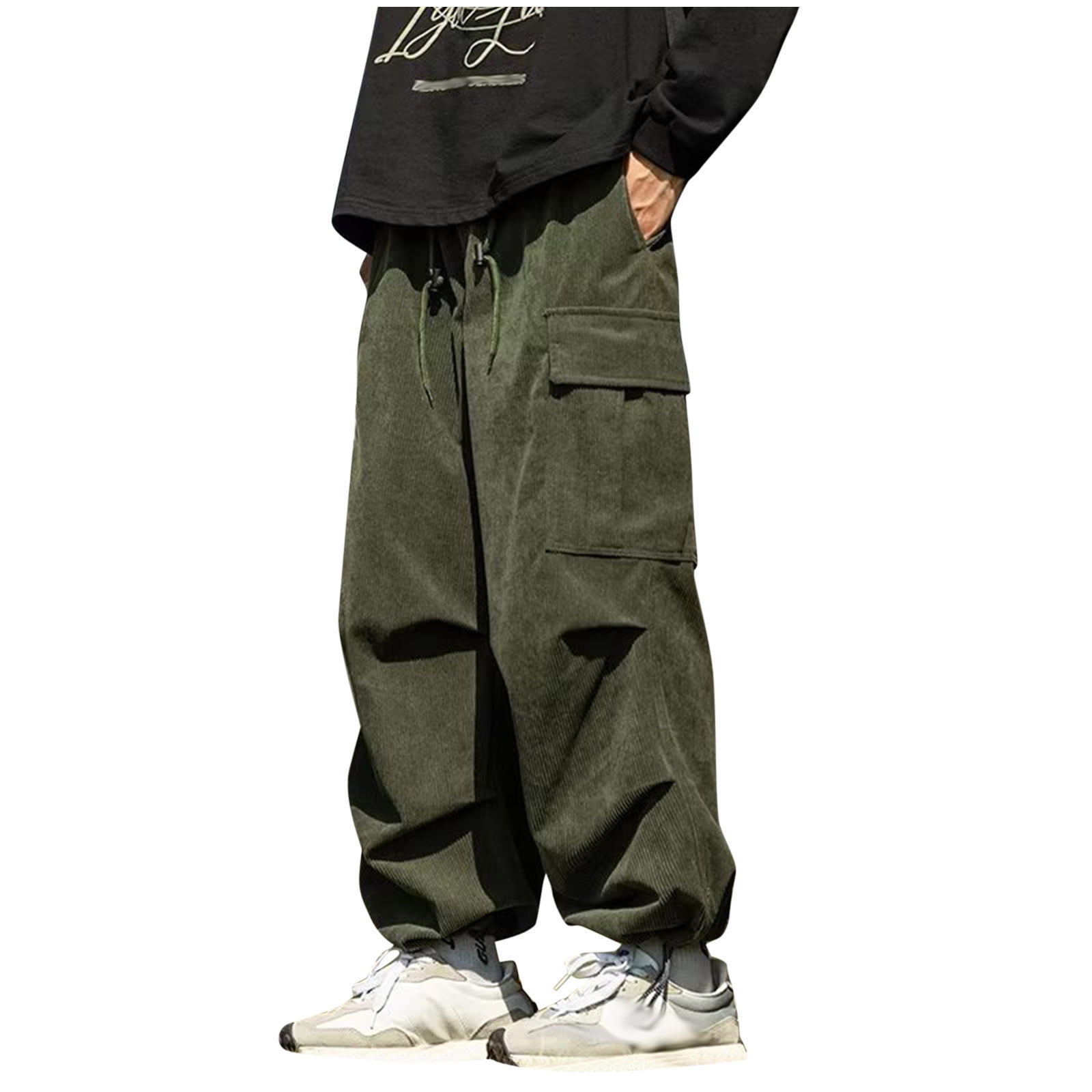 Generic Mens Casual Parachute Pants Loose Fit Baggy Hip Hop Harem