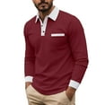 thumbnail image 1 of Generic Mens Casual Polo Shirts Casual Long Sleeve Button Golf Slim Fit Shirt Classic Spring Fall Collared Stylish Tops, 1 of 7
