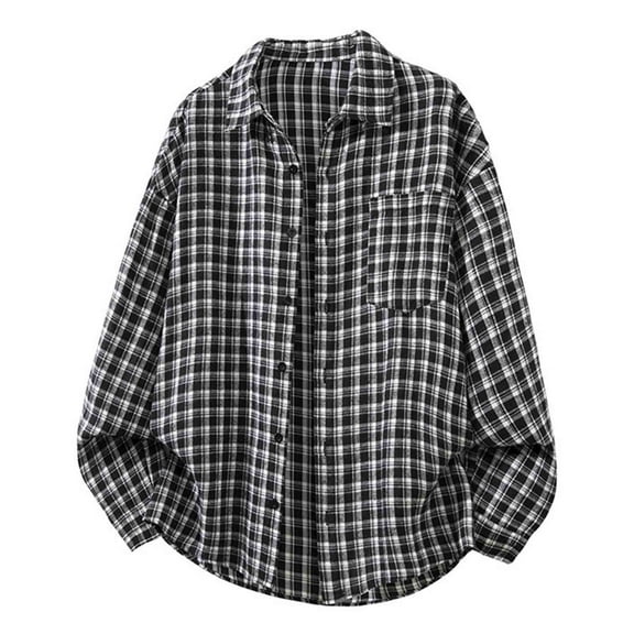 Generic Mens Checkered Shirts Formal Casual Plaid Chambray Shirt Fall Transitional Weather Shirts Jacket with Pockets