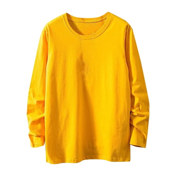 Generic Mens Cotton Long Sleeve Shirts Casual Big and Tall Basic T-Shirt Loose Fit Soft Long Sleeve Fashion Fall Winter Clothes
