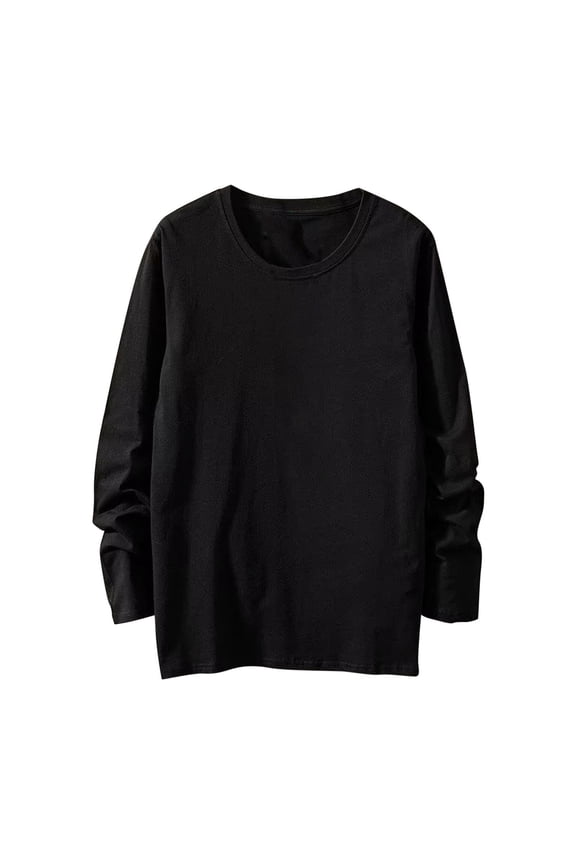 Mens Cotton Long Sleeve Shirts Men Big and Tall Basic Cotton T-Shirts Loose Fit Lightweight Soft Casual Fashion Tee
