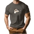 thumbnail image 1 of Generic Mens Funny 3D Dog Printed Shirts Round Neck Short Sleeve Shirt Summer Cute Animal Graphic Going Out Tops, 1 of 4