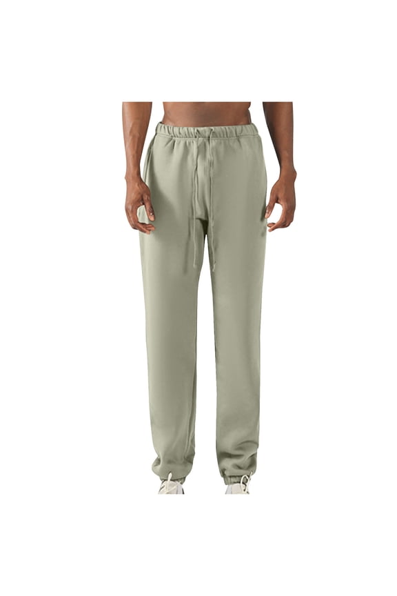Mens Gym Sweatpants Baggy Fleece Lined Trendy Drawstring Cotton Jogger Pants Workout Athletic Everyday Trousers