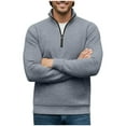thumbnail image 1 of Generic Mens Half Zip Pullover Sweatshirt Textured Mock Neck Long Sleeve Shirts Casual Athletic Muscle Tops Fall Polo Sweater, 1 of 5