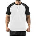 thumbnail image 1 of Generic Mens Jersey Baseball Raglan T-Shirts Color Block Short Sleeve Exercise Casual Shirts Button Up Crewneck Classic Tops, 1 of 7