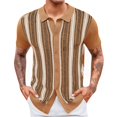 thumbnail image 1 of Generic Mens Knit Polo Shirts Vintage Casual Short Sleeve Shirt Golf Button Down Old Money Sweater, 1 of 6