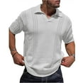 thumbnail image 1 of Generic Mens Knit Short Sleeve Shirts Casual V Neck Hollow Out Sweater Golf Summer Shirt, 1 of 6