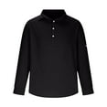 thumbnail image 1 of Generic Mens Linen Button Up Henley Shirts Loose Casual Long Sleeve Collared Tops Casual Vacation Holiday Beach Tshirt, 1 of 4