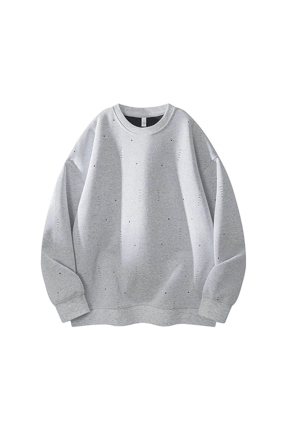 Mens Oversized Sweatshirts Basic Loose Long Sleeve Pullover Workout Fashion Casual Sequin Graphic T-Shirt