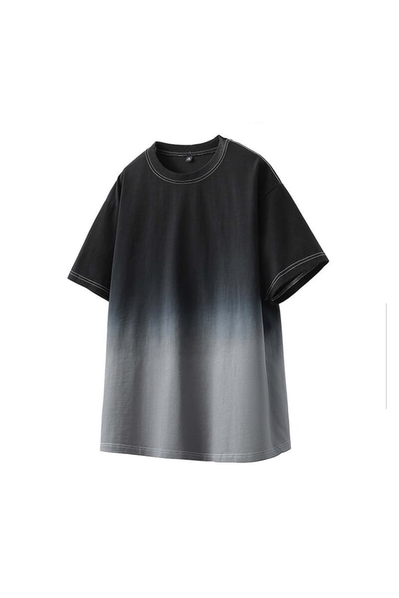 Mens Oversized Washed T Shirts Gradient Vintage Loose Fit Short Sleeve Baggy Shirts Pump Covers Gym Tops