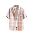 thumbnail image 1 of Generic Mens Short Sleeve Button Down Shirt Plaid Button Up Shirts Casual Work Shirts, 1 of 3