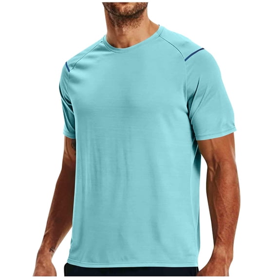 Generic Mens Short Sleeve Raglan Tops Lightweight Crewneck Athletic Running T-Shirt Breathable Gym Workout Tee Shirts