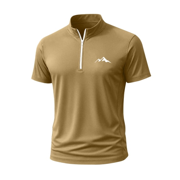 Generic Mens Sport Muscle Shirts Casual Short Sleeve Zip Up Athletic Workout Fitness Tshirt Lightweight Basic Train Gym Tees