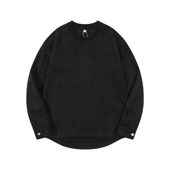 Generic Mens Spring Basic Korean Style Sweatshirts Crew Neck Loose Oversized Casual Sportswear Pullover Top