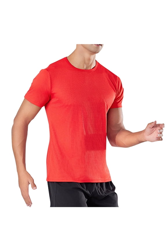 Mens T-Shirts Short Sleeve UPF 50+ Lightweight Moisture Wicking Cooling Casual Crew Neck Basic Tee Shirts