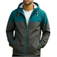 thumbnail image 1 of Generic Mens Winter Jacket Coats Solid Color Multiple Pockets Sports Training Long Sleeved Hooded Casual Jacket Outerwear, 1 of 7
