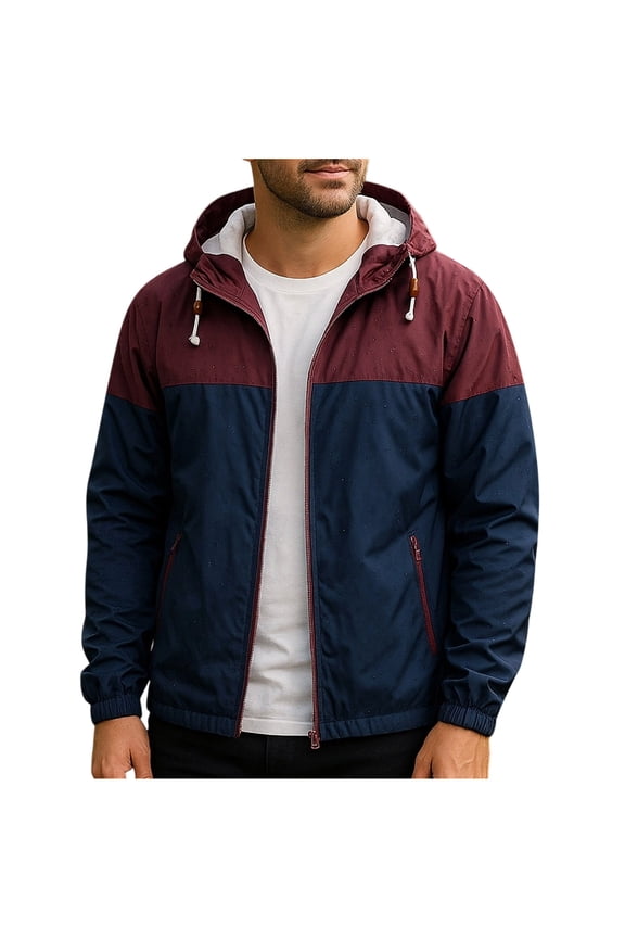 Mens Winter Jacket Coats Solid Color Multiple Pockets Sports Training Long Sleeved Hooded Casual Jacket Outerwear