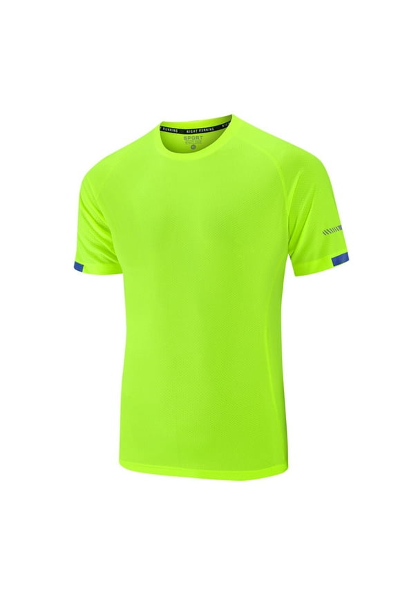 Mens Workout Shirts Short Sleeve Athletic Tshirts Running Gym Crewneck T-Shirts