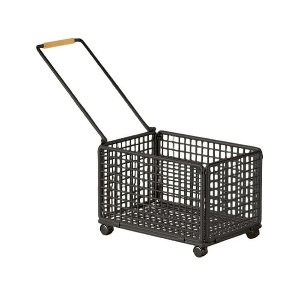 Generic Metal Utility Cart Portable Rolling Wagon W/Handle Storage Box Container, Laundry Basket Cube Organizer on 4 Rotate Wheels for Clothes Books Snack Shoe