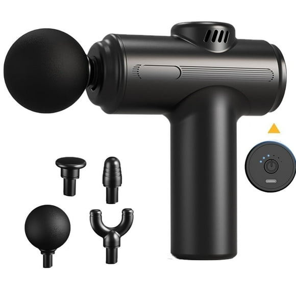 Generic Mini Massage Gun,Portable Handheld Deep Tissue Massage with 6 Speeds and 4 Heads for Back, Muscle,Neck & Pain Relief,Ultra Quiet, Black