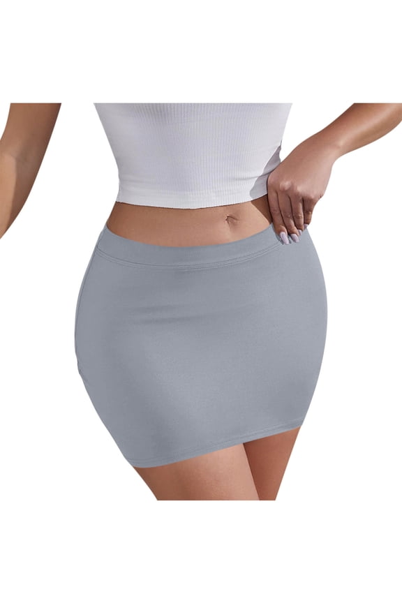 Mini Skirts for Women Mid Waisted Stretch Summer Skorts Sexy Pencil Bodycon Skirts
