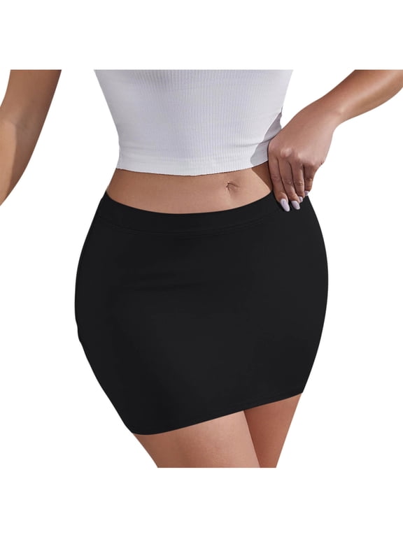 Mini Skirts for Women Mid Waisted Stretch Summer Skorts Sexy Pencil Bodycon Skirts