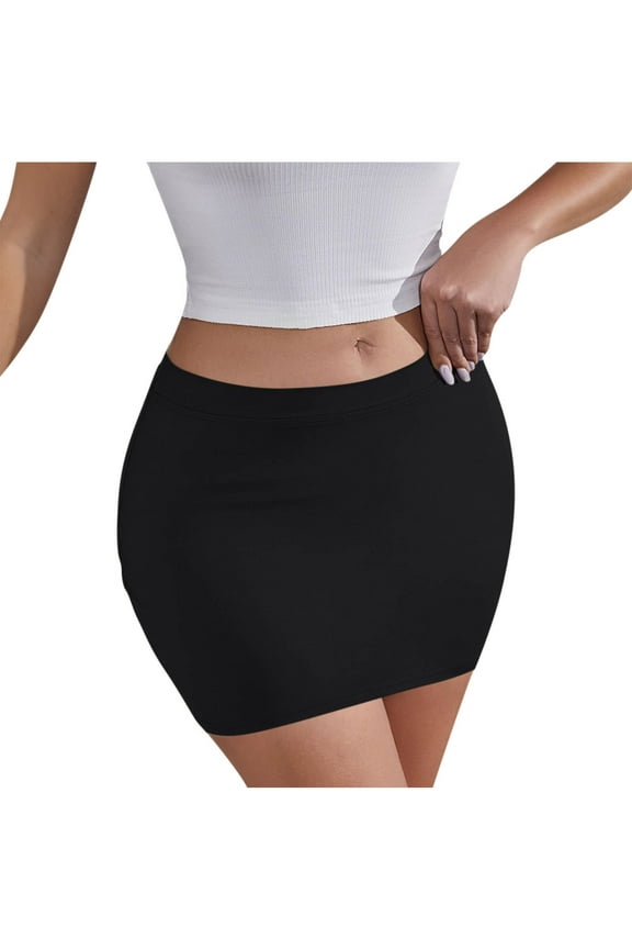 Mini Skirts for Women Mid Waisted Stretch Summer Skorts Sexy Pencil Bodycon Skirts